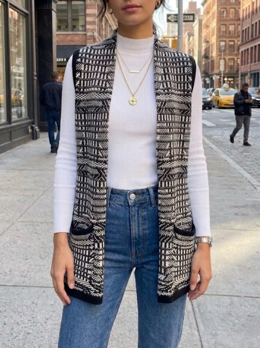Anthropologie Angel of The North wool blend knit sleeveless vest longline pocket